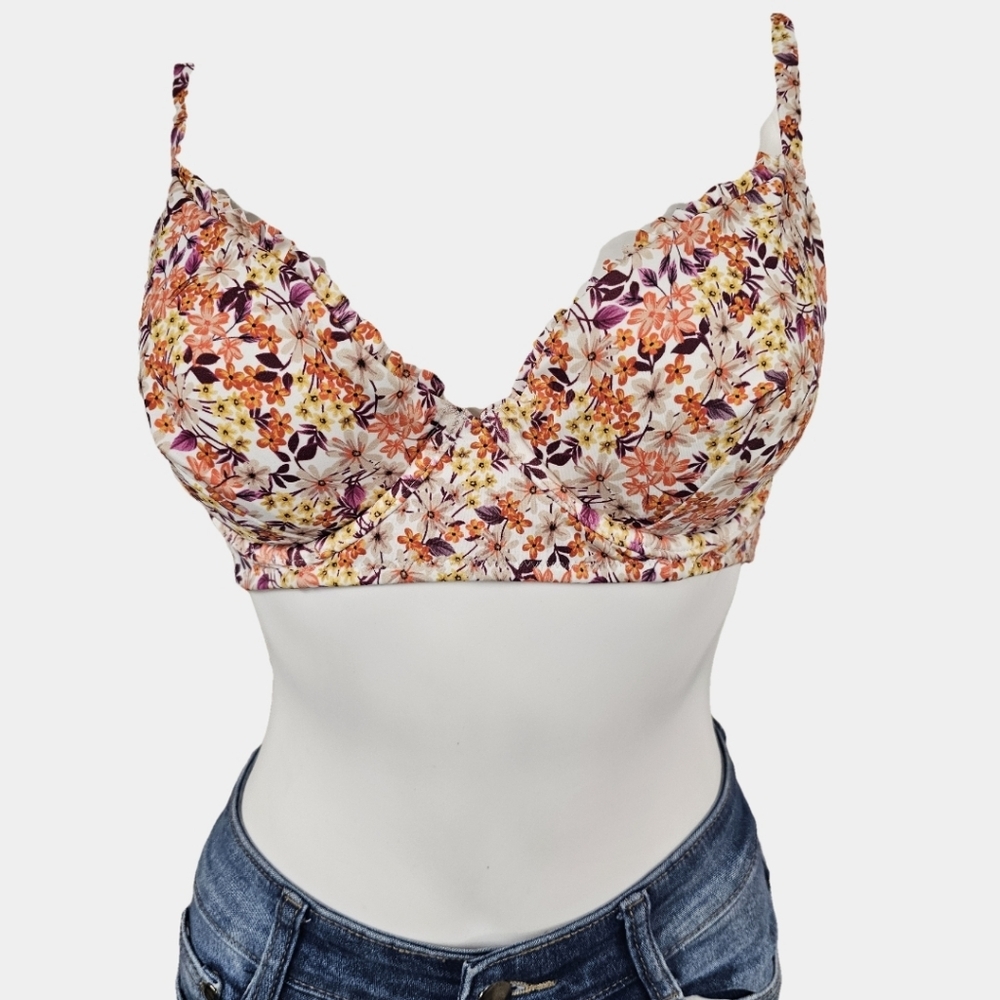 Shade To Shore Adjustable Strap Floral Bikini Top Size 36C